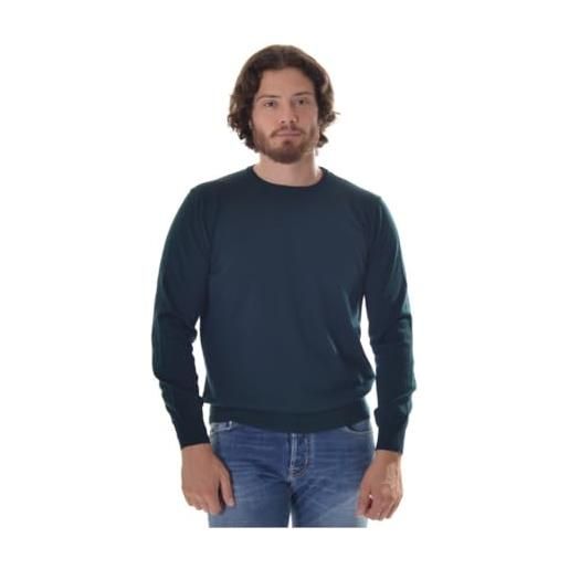 Kangra - maglione uomo 9022 girocollo rasato in lana merino - 54, blu scuro