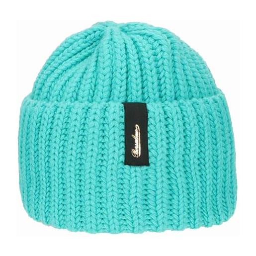 Borsalino berretto di maglia con risvolto, biella beanie, uomo/donna, pura lana (verde acqua)