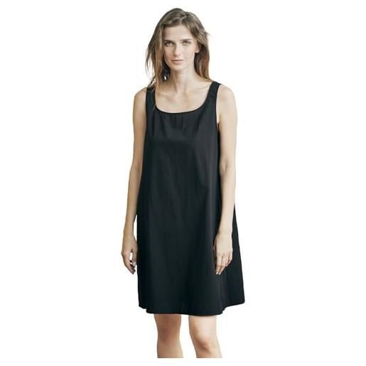 BEAUTELICATE sottoveste donna cotone lavato corto sottoveste con spalline larghe camicia da notte pigiama senza maniche corta estiva sleepwear per casa e casuale nero, xxl