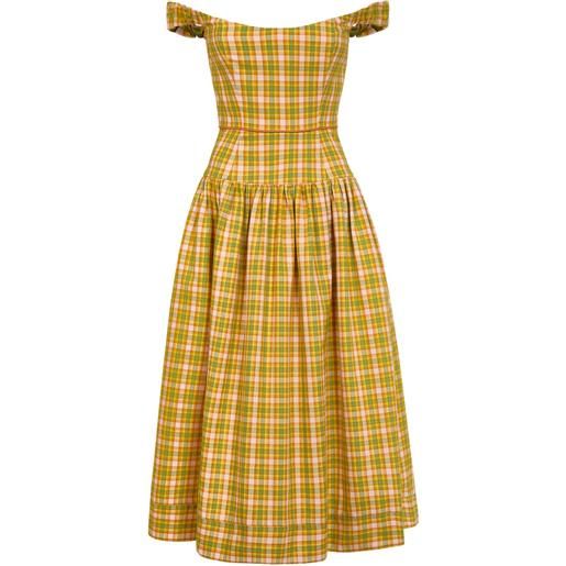 Markarian abito midi giorgia con ruches - giallo