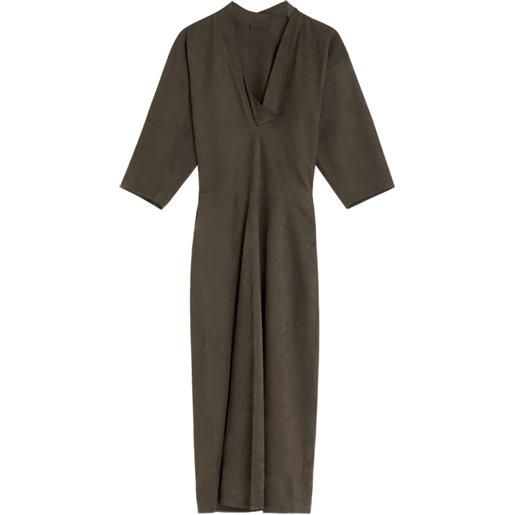 LEMAIRE abito midi con scollo a v - verde
