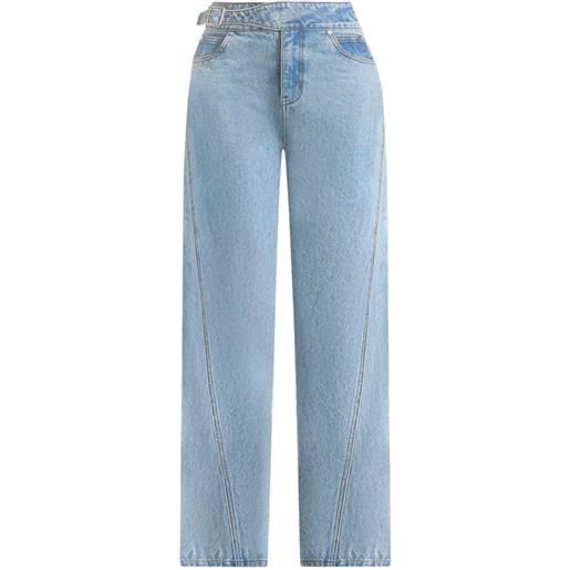 Manière De Voir jeans boyfriend loane blu medio con gamba attorcigliata e regolatori in vita