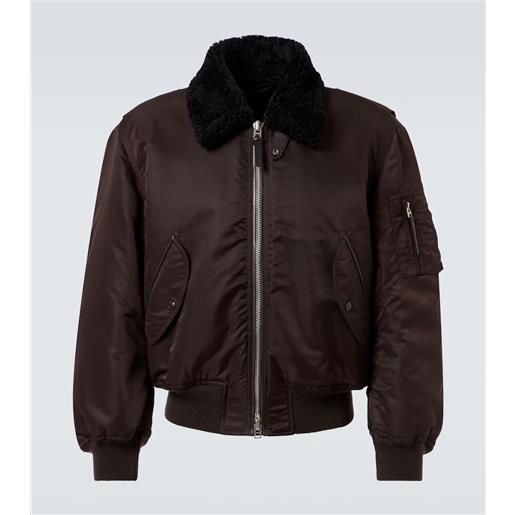 Tom Ford bomber in raso con shearling