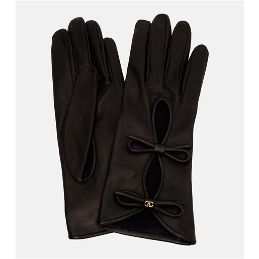 Valentino Garavani guanti in pelle vlogo con cut-out