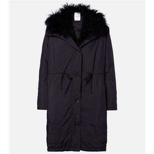 Yves Salomon piumino con cappuccio e shearling