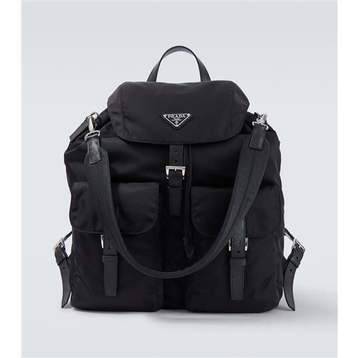 Prada zaino rifinito in pelle re-nylon