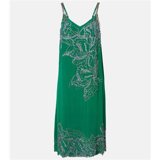Dries Van Noten abito sottoveste in seta con perline