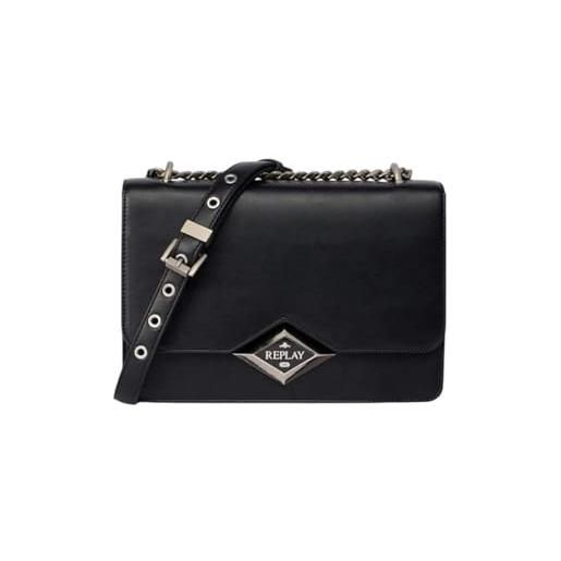 Replay Borsa a Mano da Donna in Ecopelle, Colore Nero (Black 098), Taglia Unica