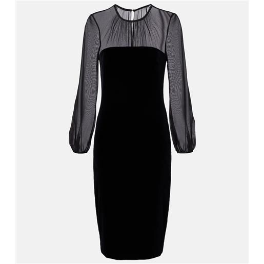 Max Mara abito midi carl in velluto e seta con decorazioni