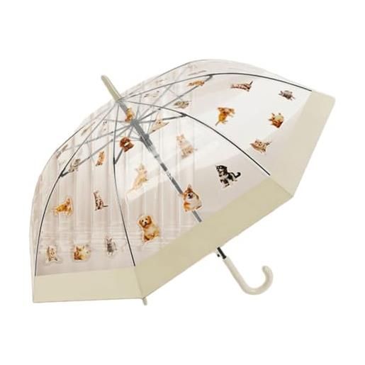 VOCUE parasole manuale per le donne 3 ombrelli pieghevoli antipioggia trasparente modello gatto anti-uv compatto per viaggi