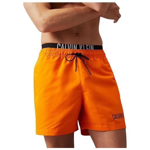 Calvin Klein uomo pantaloncino da bagno medium double waistband lunghezza media, nero (pvh black), s