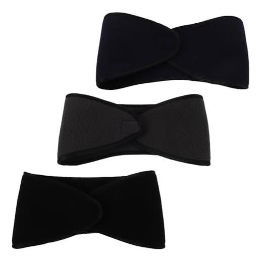 COLLBATH 3 pezzi fascia termica invernale regolabile per orecchie in pile paraorecchie protettivi per copertura completa antivento e freddo