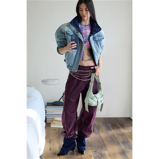 Desigual pantaloni tie-dye con cerniere