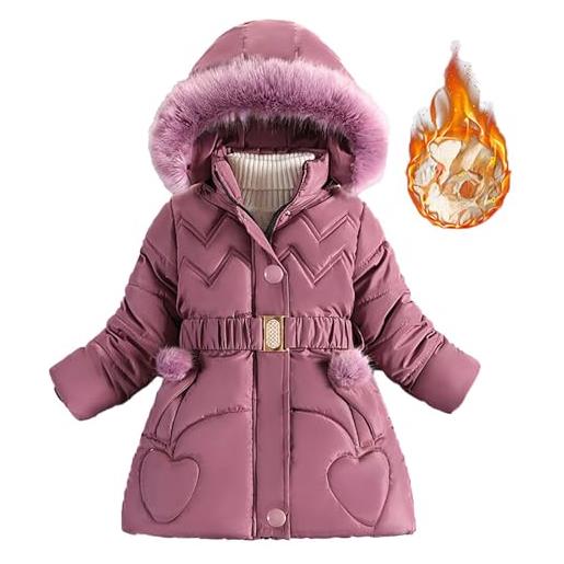 Generico cappotto invernali per neonati ragazze cappotto unisex per neonati giubbotto zip invernale giubbotto imbottito leggero caldo autunno inverno cappotti da esterno (purple, 8-9 years)
