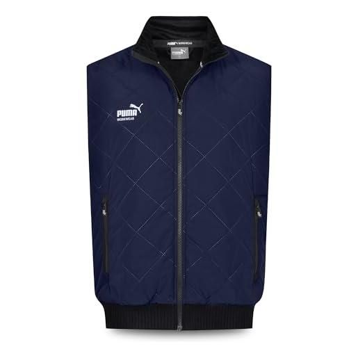 PUMA workwear - gilet invernale da uomo, con calda imbottitura, impermeabile e antivento, con tasche e fodera in pile, tasca interna, materiale esterno robusto per lavoro e tempo libero, blu marino, l