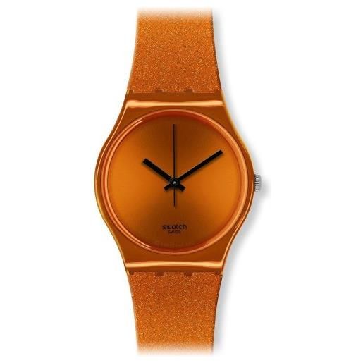 Swatch go111 - orologio da polso da uomo, cinturino in plastica colore arancione