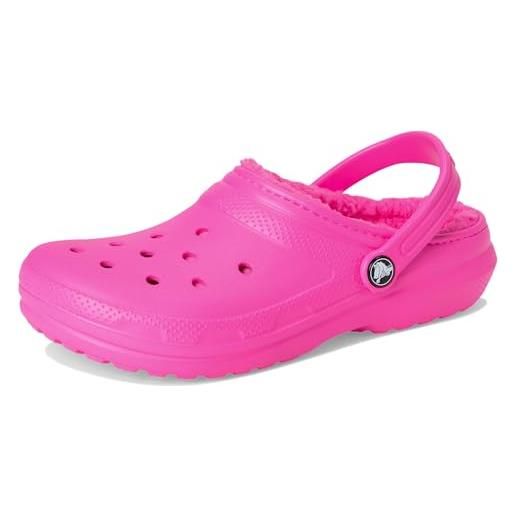 Crocs classic lined clog k, zoccoli unisex - bambini e ragazzi, rosa, 36 eu
