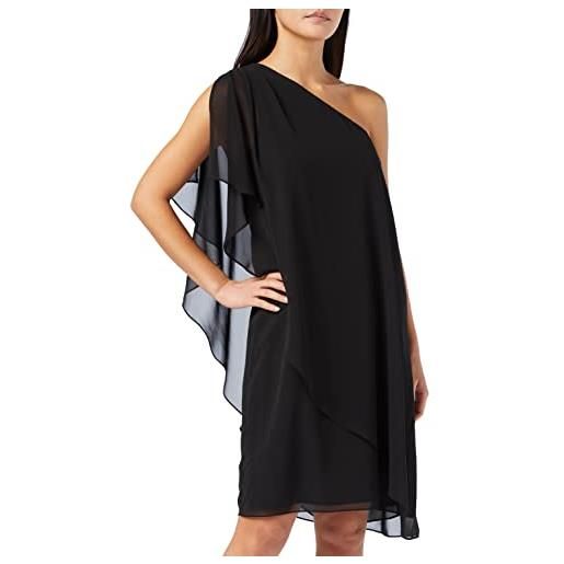 Swing bluse- chiffon uni vestito donna, nero (black), 40