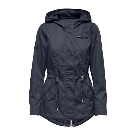 ONLY onllorca life - parka da donna in tela cc otw, ombre blu, m