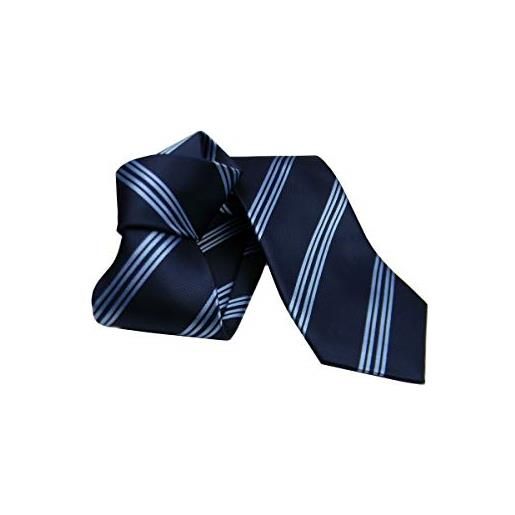 Avantgarde cravatta blu tie cravatte reps jaquard righe bianche azzurre celeste effetto colore colour blu blue blau fantasia a righe striped gestreift misura cm 8 fantasia 10