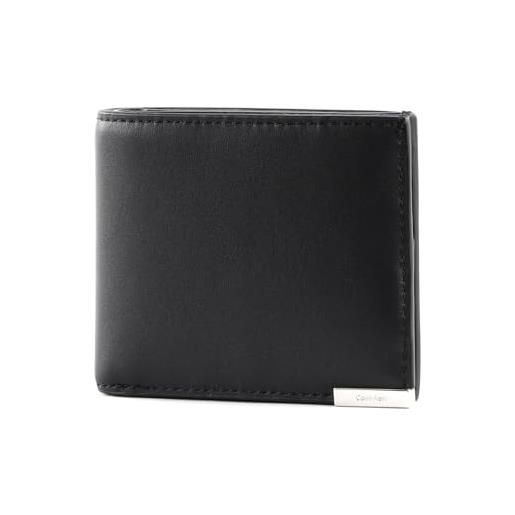 Calvin Klein modern plaque bifold 5cc w/coin ck black