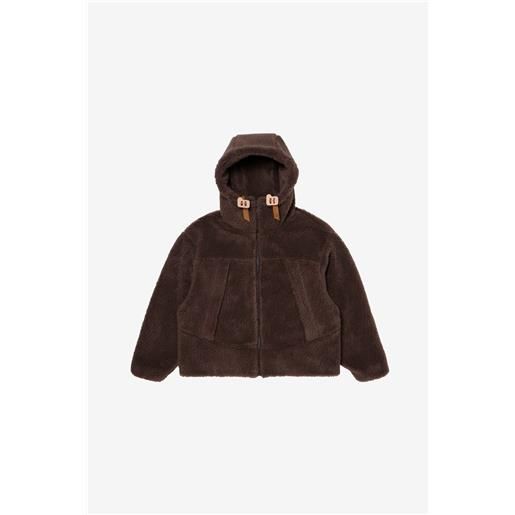 Woolrich unisex parka in misto lana felpata riciclata marrone taglia xs