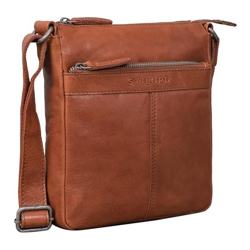 STILORD 'aspen' borsello uomo tracolla pelle piccolo borsa a spalla vintage crossbody bag messenger bag per città viaggio in cuoio, colore: zamora - marrone