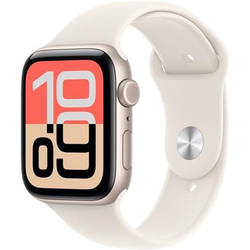 Apple watch se 3 gps + cellular 44mm starlight aluminium case with starlight sport band - s/m