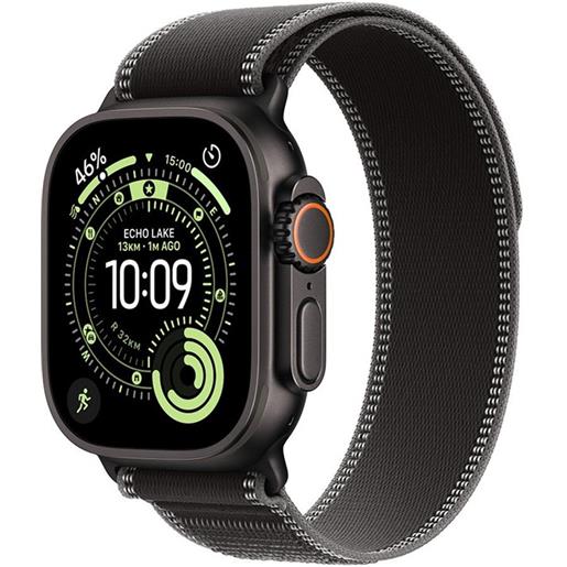 Apple watch ultra 3 gps + cellular 49mm black titanium case with black/charcoal trail loop - m/l
