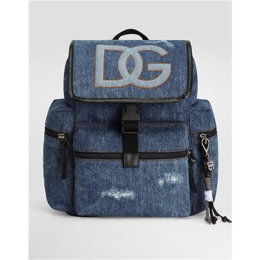 Dolce & Gabbana zaino in denim con logo dg