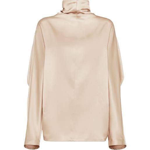 Brunello Cucinelli blusa in raso di seta - toni neutri