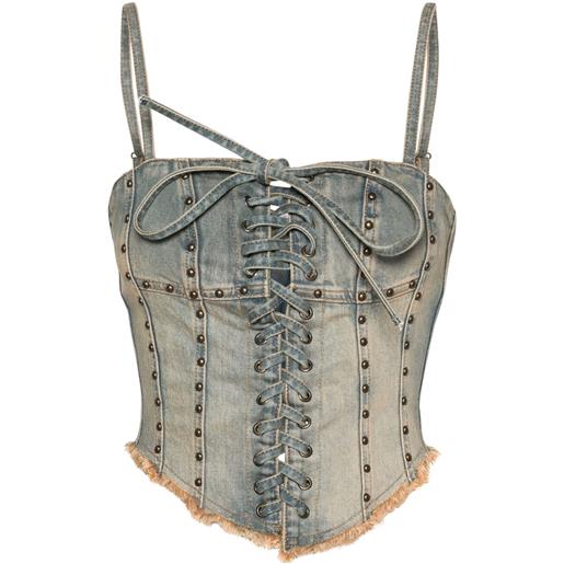 MISBHV top crop lara denim - blu