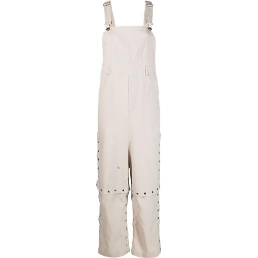 Weinsanto salopette a gamba ampia con borchie - toni neutri