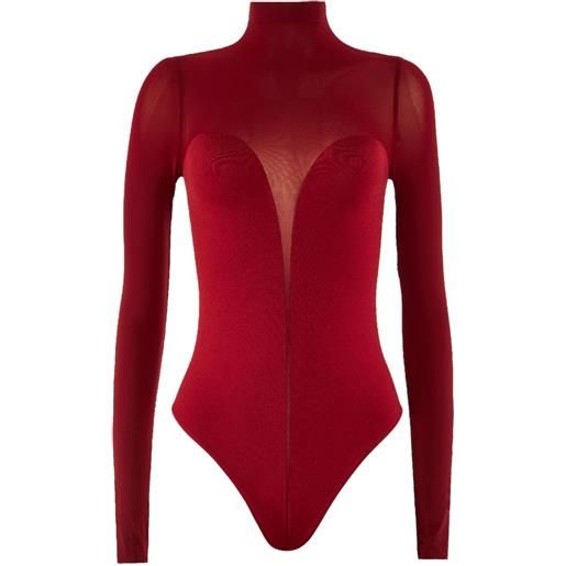 Wolford body a collo alto - rosso