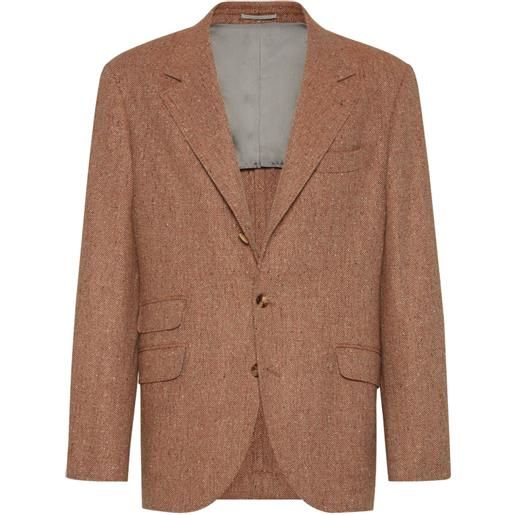 Brunello Cucinelli blazer monopetto spigato - arancione