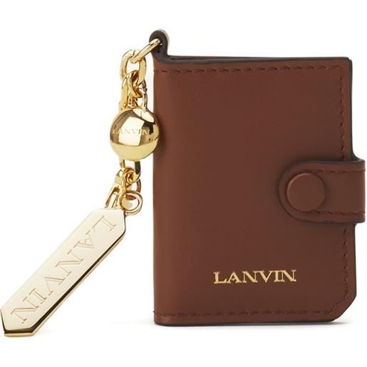 Lanvin portacarte in pelle con portachiavi - marrone