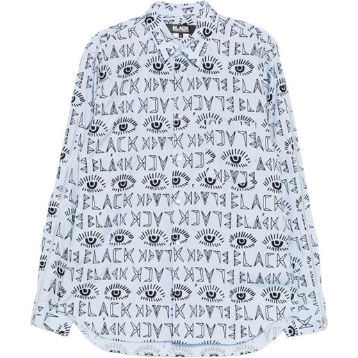 Black Comme Des Garçons camicia con stampa grafica - blu
