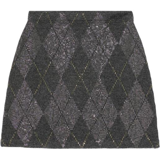 Alexander Wang minigonna svasata a rombi - grigio