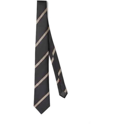 Brunello Cucinelli cravatta a righe in seta - grigio