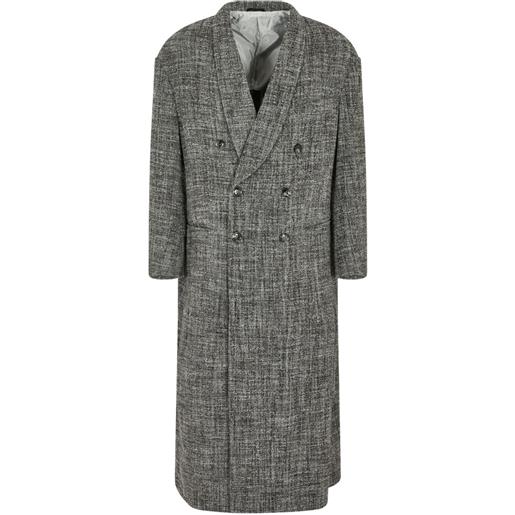 Giorgio Armani cappotto doppiopetto con revers a scialle - grigio
