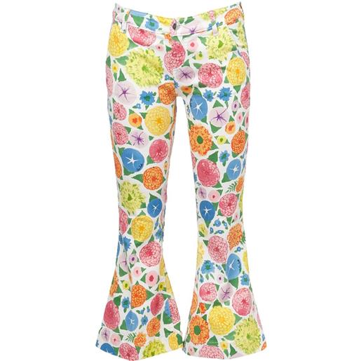 The Seafarer printed cropped jeans - bianco