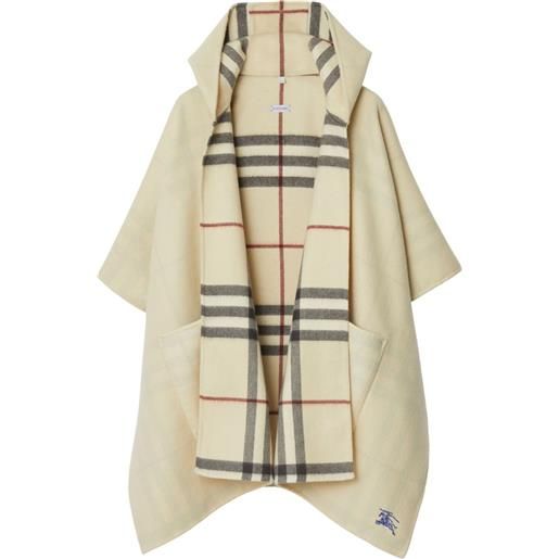 Burberry mantella con ricamo ekd - toni neutri