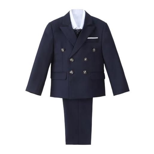 Completo Battesimo Bambino 2 Pezzi Con Body, Bretelle E Papillon, Smoking Elegante Per Cerimonie, 0-24 Mesi