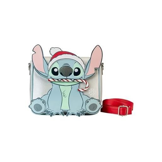 Loungefly disney stitch - borsa a tracolla glitterata, bianco, taglia unica