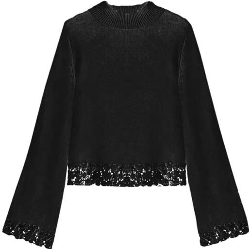 Twinset Milano twinset lupetto donna con ricamo crochet nero s, m, l