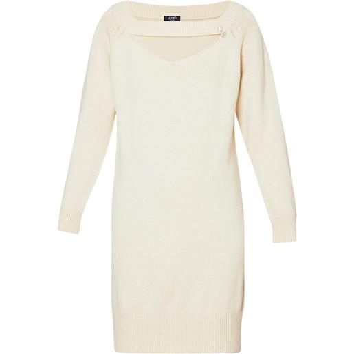 Liu Jo abito donna in maglia con cut out ecrù s, l