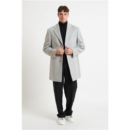 manuel ritz cappotto uomo monopetto fit in panno misto lana c4448