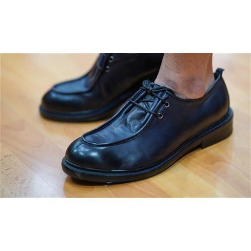 jpdavid stringata uomo in pelle con piega lato collo del piede papua marine