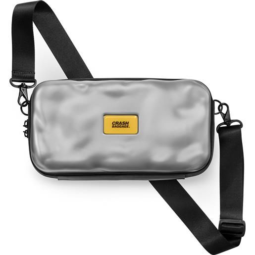Crash Baggage trousse per cosmetici maxi icon argentata con tracolla