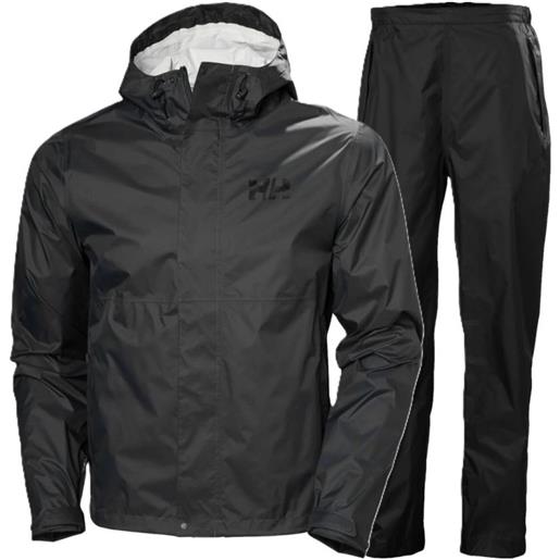Helly Hansen loke 2.0 set da pioggia, uomo, nero